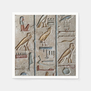 Serviette En Papier Texte gravé en langue Égypte antique Hiéroglyphe