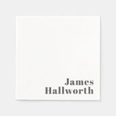 Serviette En Papier Texte moderne élégant et rétro | Gris (Devant)