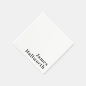 Serviette En Papier Texte moderne élégant et rétro | Gris (Coin)