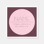 Serviette En Papier Texte moderne personnalisable avec bordure (Devant)