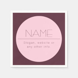 Serviette En Papier Texte moderne personnalisable avec bordure