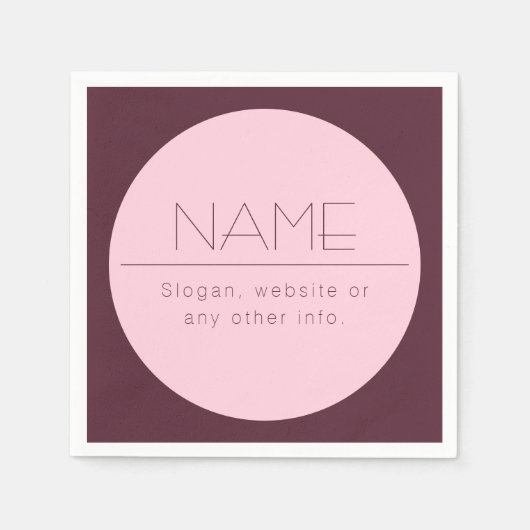 Serviette En Papier Texte moderne personnalisable avec bordure (Devant)