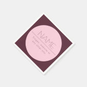 Serviette En Papier Texte moderne personnalisable avec bordure (Coin)