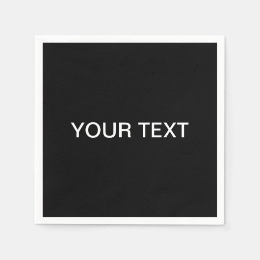 Serviette En Papier Texte modifiable moderne | Noir et blanc (Devant)