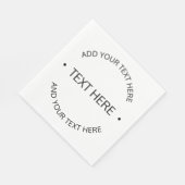 Serviette En Papier Texte modifiable simple et moderne | Blanc et noir (Coin)