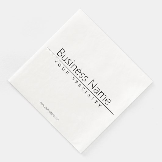 Serviette En Papier Texte noir classique simple sur blanc (Coin)