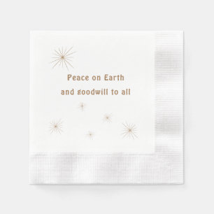 Serviette En Papier Texte or minimaliste de la paix sur Terre