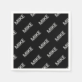 Serviette En Papier Texte personnalisable | Bold Modern Black & White (Devant)