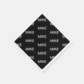 Serviette En Papier Texte personnalisable | Bold Modern Black & White (Coin)