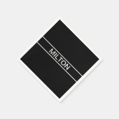 Serviette En Papier Texte personnalisable | Bold Modern Black & White (Coin)