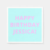 Serviette En Papier Texte personnalisable Joyeux anniversaire à n'impo (Devant)