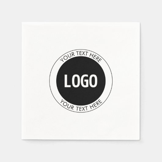 Serviette En Papier Texte personnalisable simple et logo ou image (Devant)