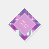 Serviette En Papier Texte personnalisé clair et mauve (Coin)