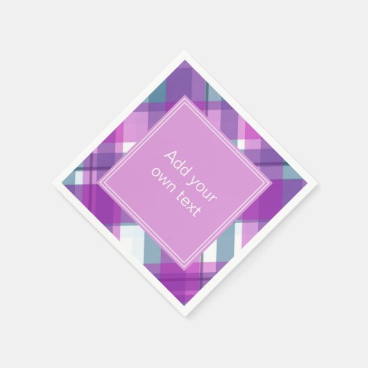 Serviette En Papier Texte personnalisé clair et mauve (Coin)