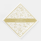 Serviette En Papier Texte personnalisé et âge d'anniversaire Motif or/ (Coin)