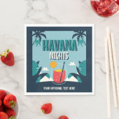 Serviette En Papier Texte personnalisé "Havana Nights" (En situation)