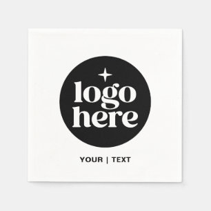 Serviette En Papier Texte personnalisé & Logo de marque simple