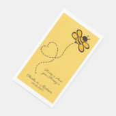 Serviette En Papier Texte personnalisé Love Bee (Coin)