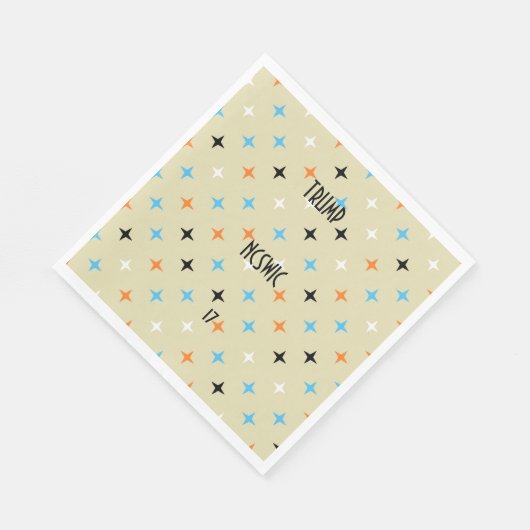 Serviette En Papier Texte personnalisé moderne du milieu du siècle (Coin)