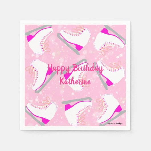 Serviette En Papier Texte personnalisé Patinage sur glace Patinage ros (Devant)