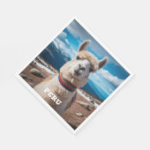 Serviette En Papier Texte personnalisé Pérou Llama (Coin)