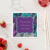 Serviette En Papier Texte personnalisé Purple and Blue Flower (En situation)