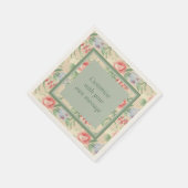 Serviette En Papier Texte personnalisé Vintage rose clair (Coin)