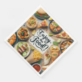 Serviette En Papier Texte Profitez de la pizza (Coin)