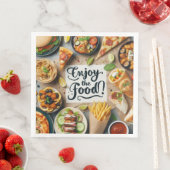 Serviette En Papier Texte Profitez de la pizza (En situation)