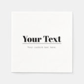 Serviette En Papier Texte rétro-moderne élégant | Noir & Blanc (Devant)