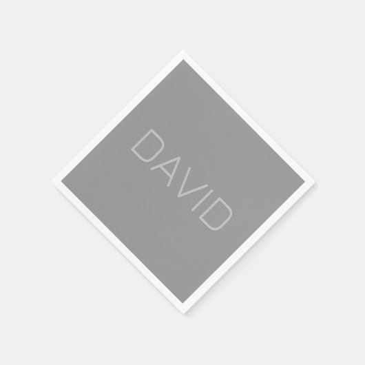 Serviette En Papier Texte simple à 3 dimensions | Gray (Coin)