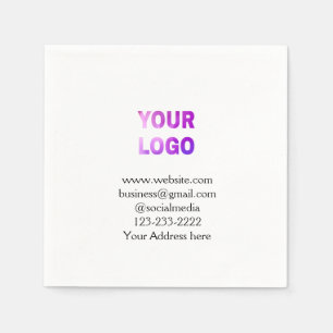 Serviette En Papier texte simple minimal ajoutez votre logo/design ici