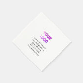 Serviette En Papier texte simple minimal ajoutez votre logo/design ici (Coin)