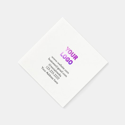 Serviette En Papier texte simple minimal ajoutez votre logo/design ici (Coin)