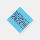 Serviette En Papier Texte usé et rayé Workout 247365 bleu (Coin)