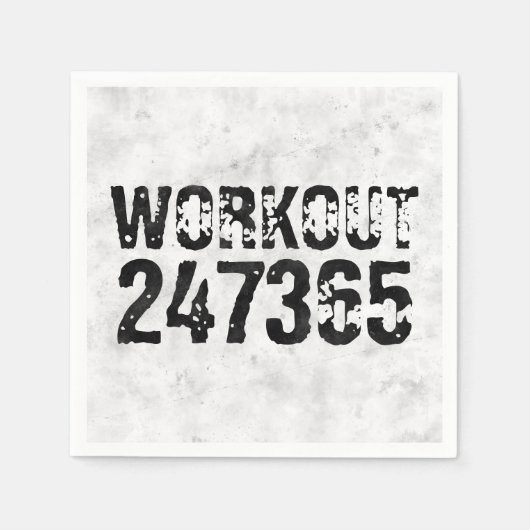 Serviette En Papier Texte usé et rayé Workout 247365 rustique (Devant)