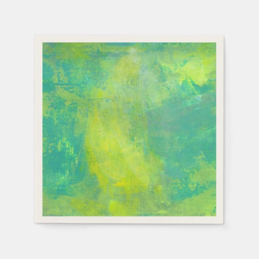 Serviette En Papier Texture abrégée verte et jaune (Devant)