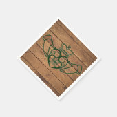 Serviette En Papier Texture de bois de Claddagh céleste rustique (Coin)