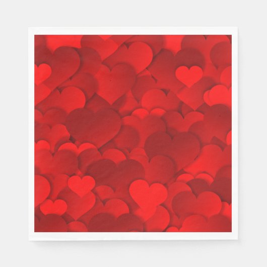 Serviette En Papier Texture de cœurs rouges (Devant)