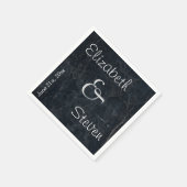 Serviette En Papier Texture élégante en pierre noire personnalisée (Coin)