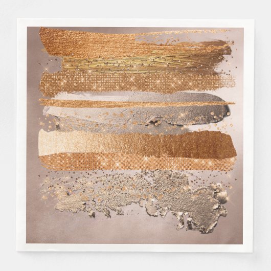 Serviette En Papier Texture glamour de Copper Gold Strokes (Devant)