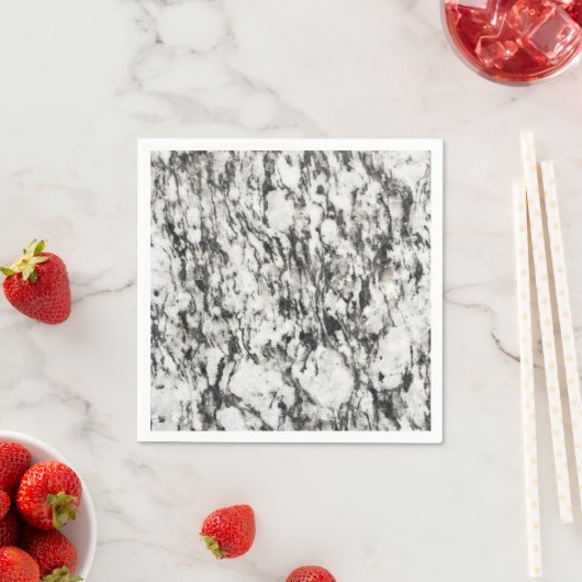 Serviette En Papier texture granite | Arrière - plan de marbre en noir (En situation)