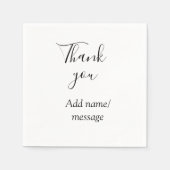 Serviette En Papier Thank you add name message simple stylish calligra (Devant)