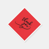 Serviette En Papier Thank You Bright Red Classical Unique Simple (Coin)
