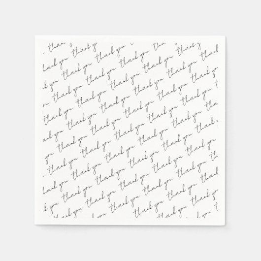 Serviette En Papier Thank You Paper Napkins Script  (Devant)