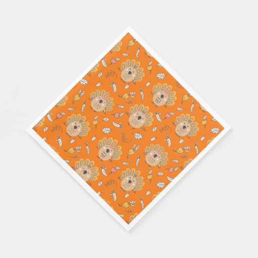 Serviette En Papier Thankesgiving Fall Turkey (Coin)