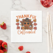 Serviette En Papier Thankful Et Caffeiné Drôle Thanksgiving Café (En situation)