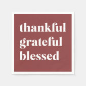 Serviette En Papier Thankful Grateful Blessed (Devant)