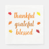 Serviette En Papier Thankful Grateful Blessed Thanksgiving (Devant)