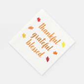 Serviette En Papier Thankful Grateful Blessed Thanksgiving (Coin)